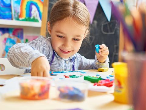 Girl using arts resources