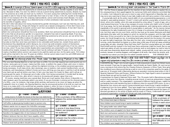 AQA English Lang Paper 2: 5 Mini Mocks