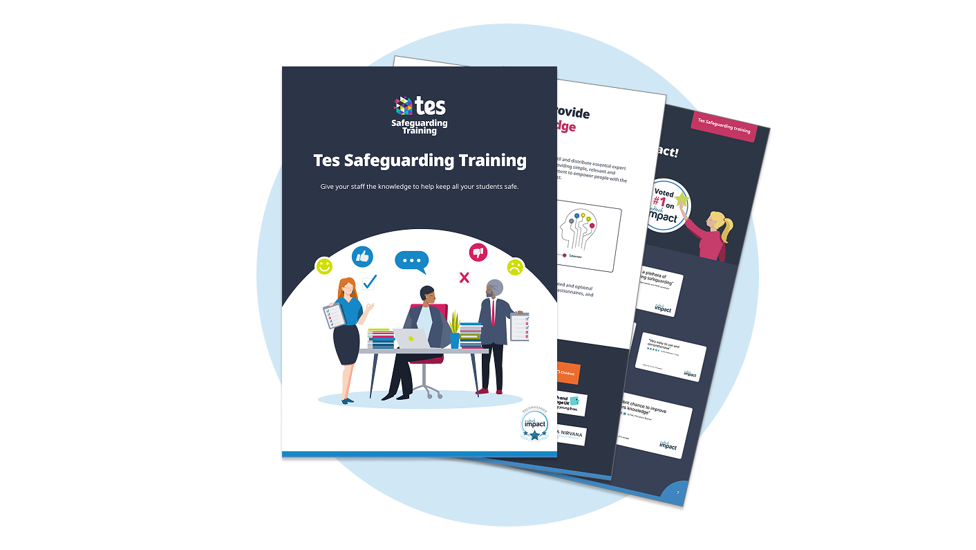 Tes Safeguarding Training UK brochure cover image