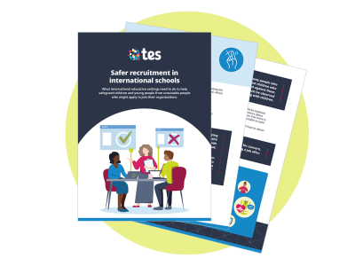 Tes Safer Recruitment in International Schools guide cover